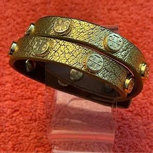 Tory Burch Signature Monogram Leather Bracelet